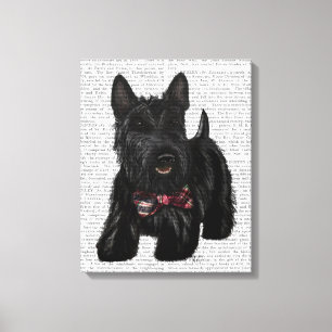 Schotse Terrier en Bow Canvas Afdruk