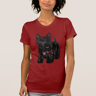 Schotse Terrier en Bow T-shirt