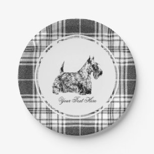 Schotse Terrier en Plaid Personaliseren Papieren Bordje