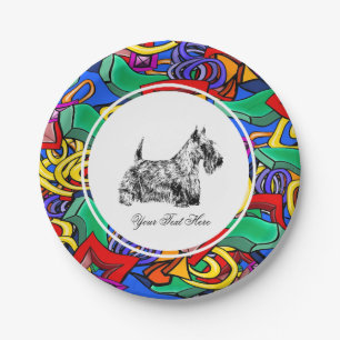 Schotse Terrier en Pop Art Papieren Bordje