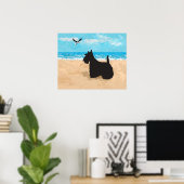 Schotse Terrier en Seagull Poster (Thuiskantoor)