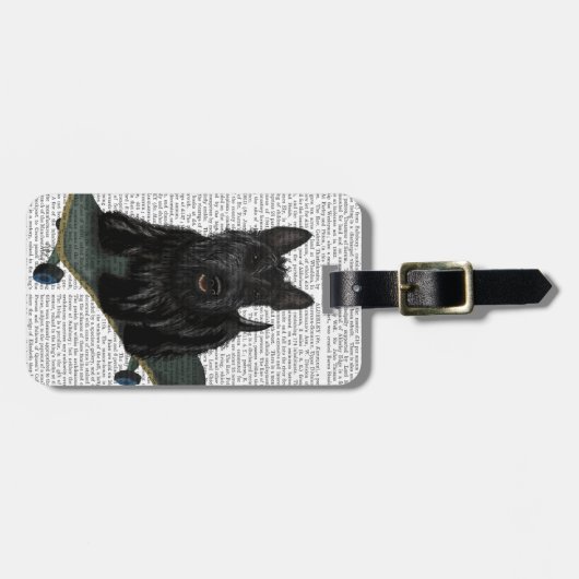 Schotse Terrier en Skateboard Bagagelabel (Voorkant horizontaal)