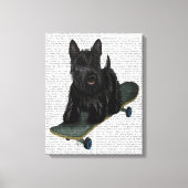 Schotse Terrier en Skateboard Canvas Afdruk (Voorkant)