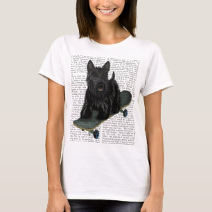 Schotse Terrier en Skateboard T-shirt