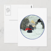 Schotse Terrier en Sneeuwman Briefkaart (Voorkant / Achterkant)