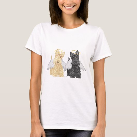 Schotse Terrier Engelen T-shirt (Voorkant)