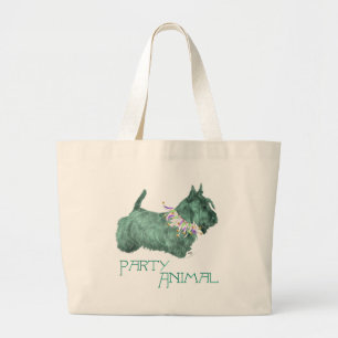 Schotse Terrier Feestbeest Grote Tote Bag