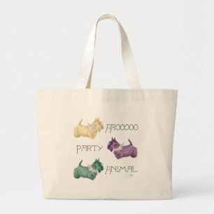 Schotse Terrier Feestbeest Grote Tote Bag