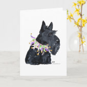 Schotse Terrier Feestbeest Kaart (Gele Bloem)