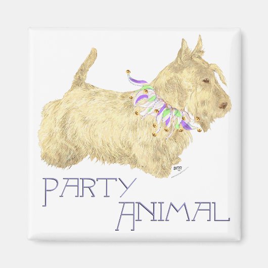 Schotse Terrier Feestbeest Magneet (Voorkant)