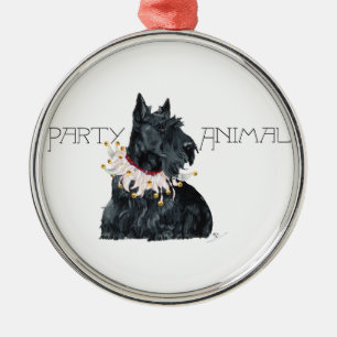 Schotse Terrier Feestbeest Metalen Ornament