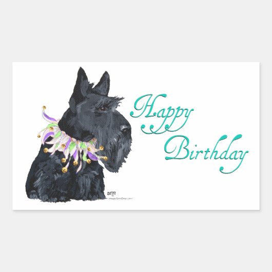 Schotse Terrier Feestbeest Rechthoekige Sticker (Voorkant)