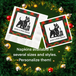 Schotse Terriër Gepersonaliseerd Wee Dram Tartan Servet