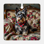 Schotse Terriër gepersonaliseerde Kerstmis Metalen Ornament (Voorkant)