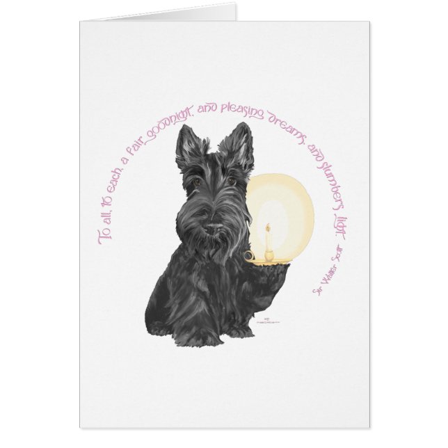 Schotse Terrier Goedenacht ROZE (Voorkant)