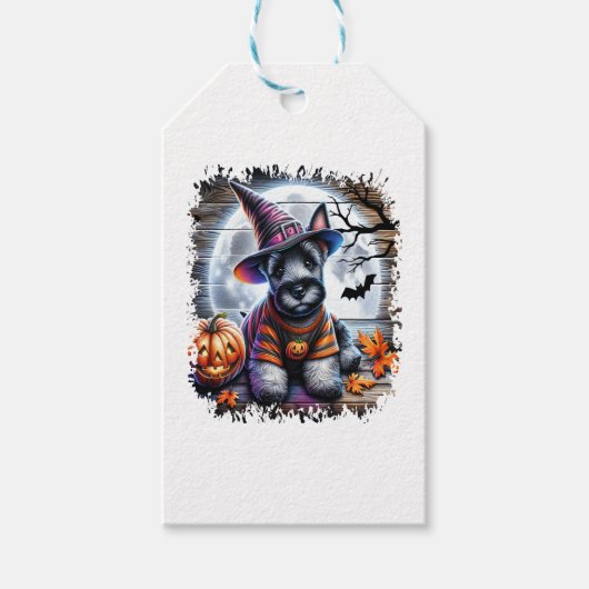 Schotse terriër Halloween Cadeaulabel (Voorkant)