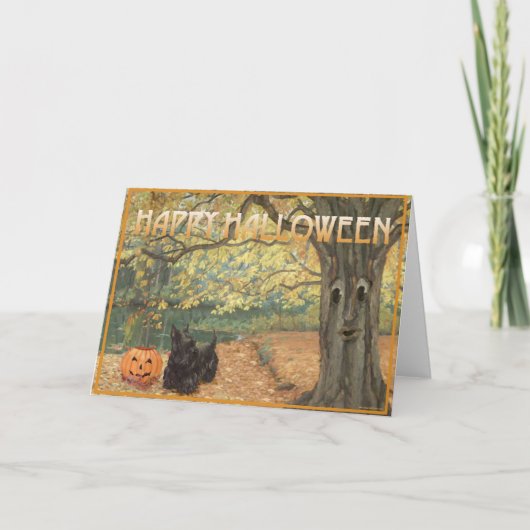 Schotse Terrier Halloween Kaart (Voorkant)