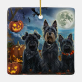 Schotse Terrier Halloween Spoken Keramisch Ornament (Achterkant)