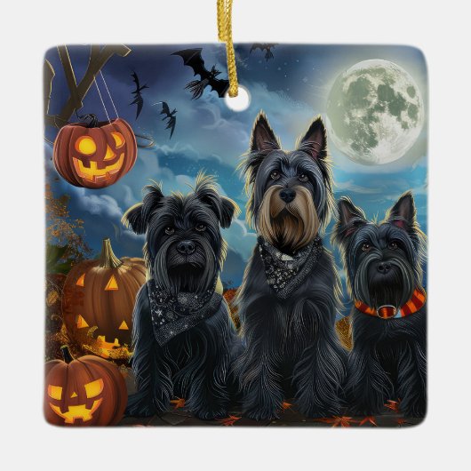 Schotse Terrier Halloween Spoken Keramisch Ornament (Voorkant)