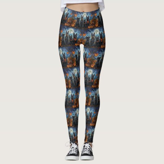Schotse Terrier Halloween Spoken Leggings (Voorkant)