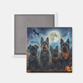 Schotse Terrier Halloween Spoken Magneet (Voorkant / Achterkant)