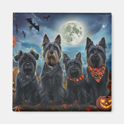 Schotse Terrier Halloween Spoken Magneet (Voorkant)