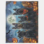 Schotse Terrier Halloween Spokenbury Fleece Deken (Voorkant)