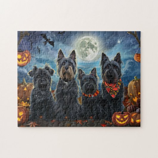 Schotse Terrier Halloween Spokenbury Legpuzzel (Horizontaal)