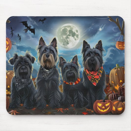 Schotse Terrier Halloween Spokenbury Muismat (Voorkant)