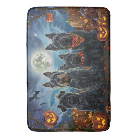 Schotse terriër Halloween Spooky Badmat (Voorkant Verticaal)