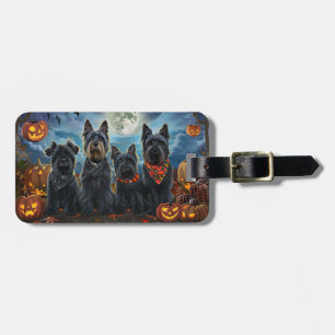 Schotse terriër Halloween Spooky Bagagelabel