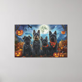 Schotse terriër Halloween Spooky Canvas Afdruk (Voorkant)