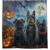 Schotse terriër Halloween Spooky Douchegordijn (Voorkant)