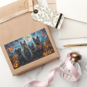 Schotse terriër Halloween Spooky Rechthoekige Sticker