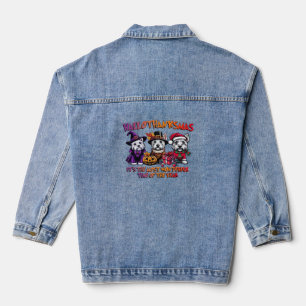 Schotse Terriër Halloween Thanksgiving Christmas Denim Jacket