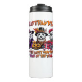 Schotse Terriër Halloween Thanksgiving Christmas Thermosbeker (Voorkant)