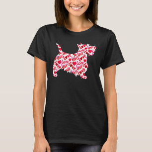 Schotse terrier Heart Dog Valentijnsdag T-shirt