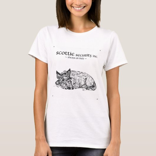 Schotse Terrier heeft altijd één oog open T-shirt (Voorkant)