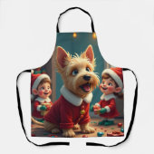Schotse Terrier helpt Sinterklaas zijn Kerstelfen Schort (Voorkant)