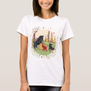 Schotse Terrier Herfst Seizoensdesign T-shirt