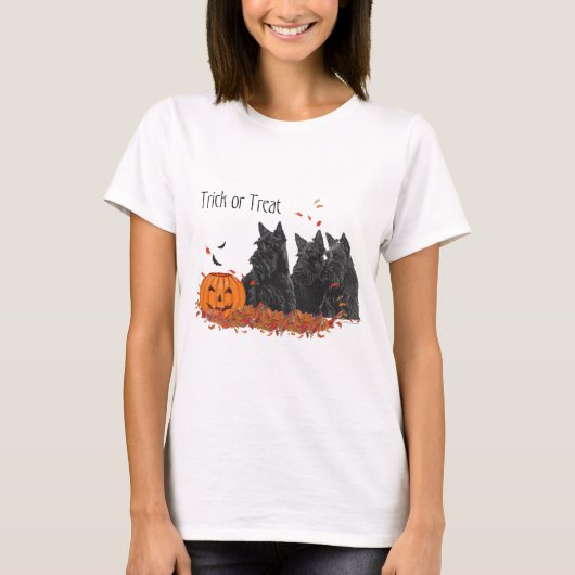 Schotse Terrier Herfst Seizoensontwerp T-shirt (Voorkant)