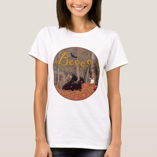 Schotse Terrier Herfst Seizoensontwerp T-shirt (Voorkant)