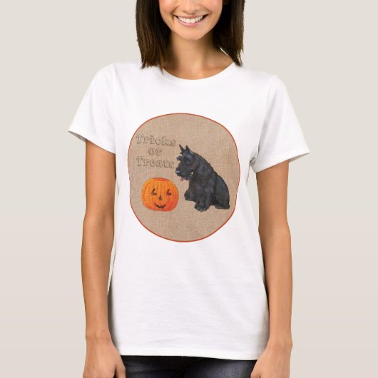 Schotse Terrier Herfst Seizoensontwerp T-shirt (Voorkant)