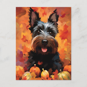 Schotse Terrier Herfst Thanksgiving Briefkaart