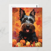 Schotse Terrier Herfst Thanksgiving Briefkaart (Voorkant / Achterkant)