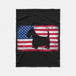 Schotse Terrier Hond 4 juli Patriottisch Amerika Fleece Deken