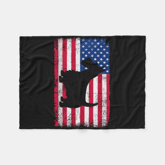 Schotse Terriër Hond 4 juli Patriottisch Amerika Fleece Deken (Voorkant (Horizontaal))
