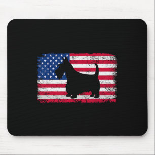 Schotse Terriër Hond 4 juli Patriottisch Amerika Muismat