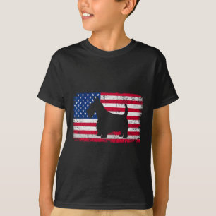 Schotse Terriër Hond 4 juli Patriottisch Amerika T-shirt