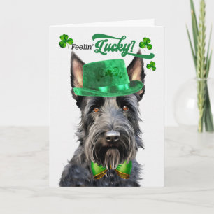 Schotse Terrier Hond Gelukkige St. Patrick's Dag Feestdagen Kaart